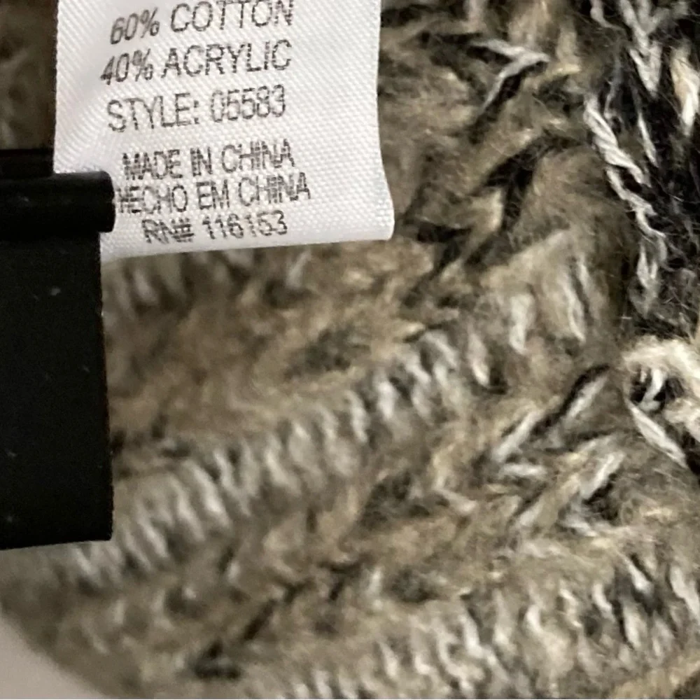 NWT Poof Dark Oatmeal/Ecru open crochet shrug / cardigan sweater, size MEDIUM - Picture 7 of 11